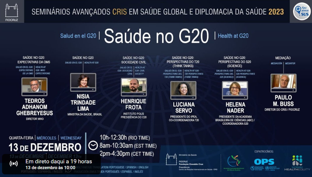 Seminários Avançados CRIS – Saúde no G20